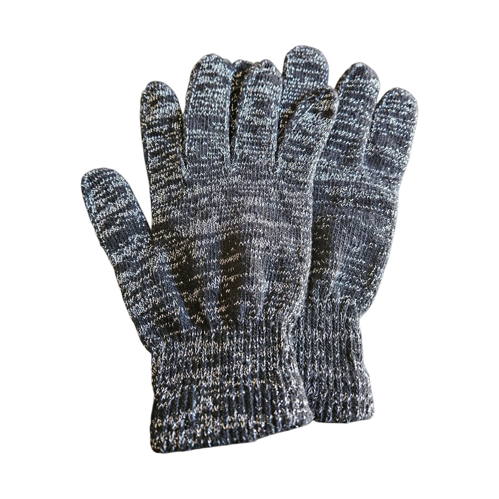 Knit Gloves in Black, Gray & Silver Sparkles- NWOT